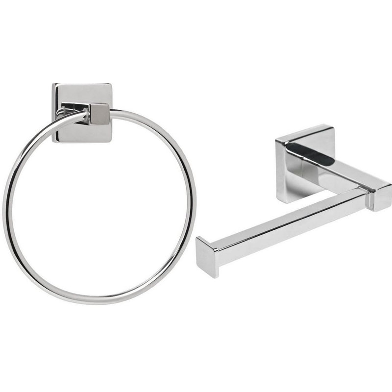 Symple Stuff Wall Mounted Toilet Roll Holder with Towel Ring & Reviews